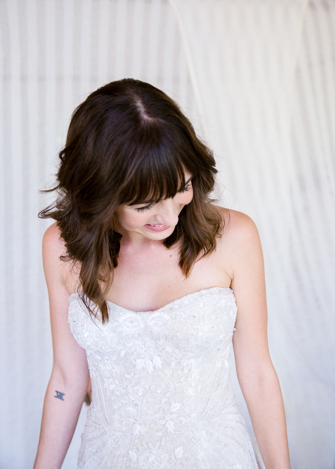 Close up shot of the bride all ready to say I do.