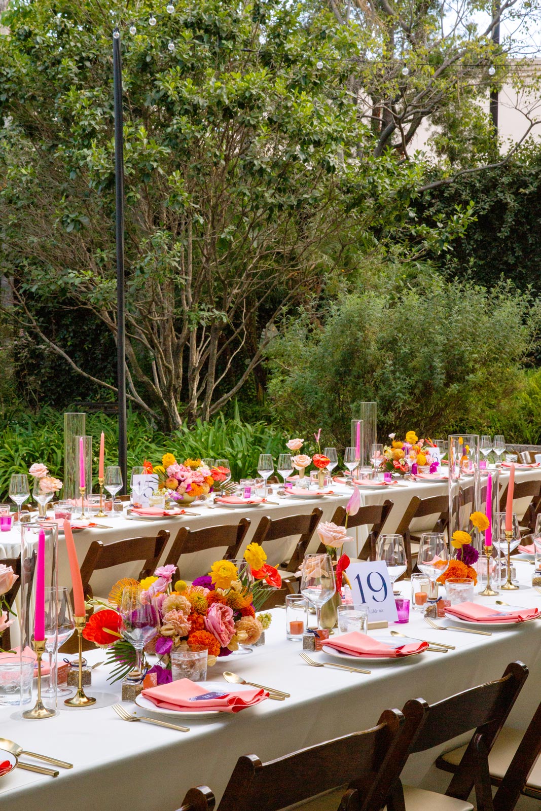 Another colorful reception shot of the tables. Table 19, to be exact.